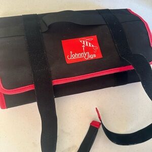 Black and Red Toiletry Bag with Sturdy Design